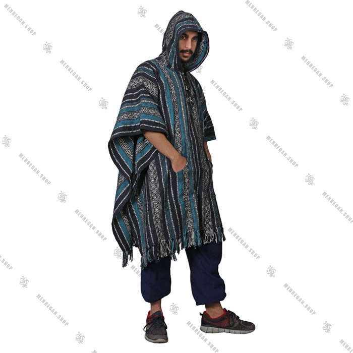 پانچو فری سایز جیب دار جنس پشم یاک