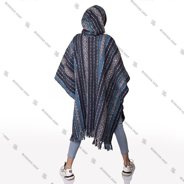 پانچو فری سایز جیب دار جنس پشم یاک