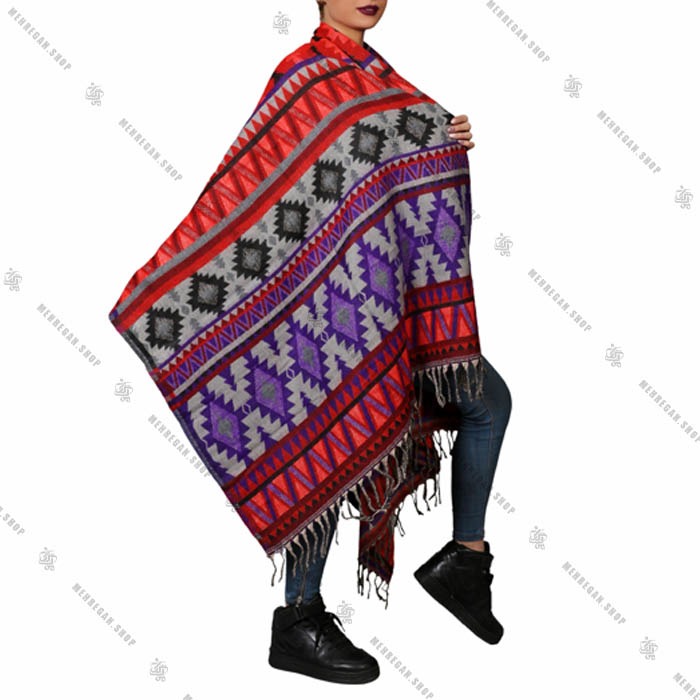 شال رودوشی و رویه لباس پشمی نپالی