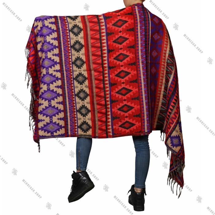 شال رودوشی و رویه لباس طرح لوزی
