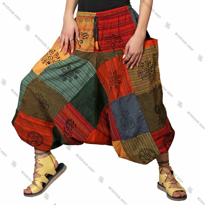 شلوار کتان دست دوز چهل تیکه