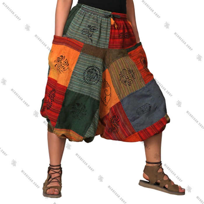 شلوار کتان دست دوز چهل تیکه