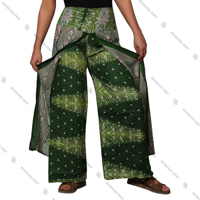 شلوار زنانه نازک هندی بهاره و تابستانه سبز
