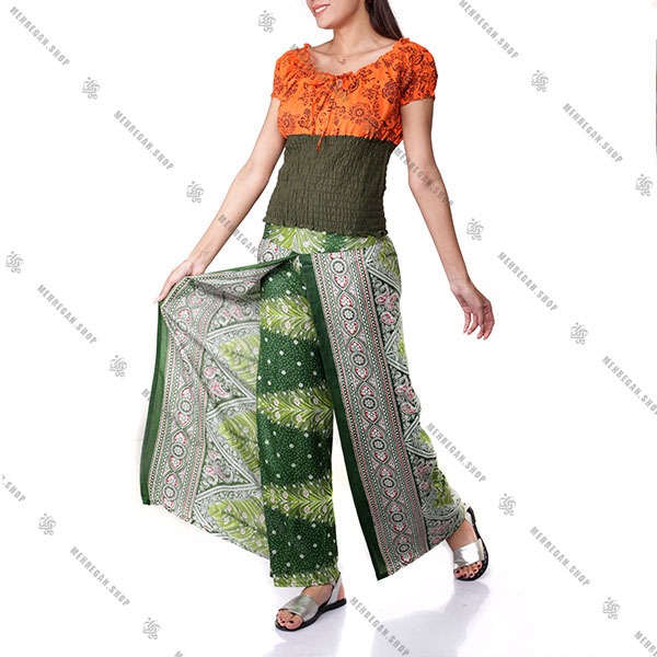 شلوار زنانه نازک هندی بهاره و تابستانه سبز