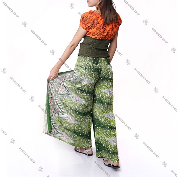 شلوار زنانه نازک هندی بهاره و تابستانه سبز