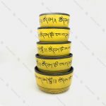 کاسه تبتی هفت فلز زرد در سایز بندی