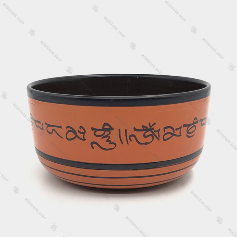 کاسه تبتی هفت فلز نارنجی در سایز بندی