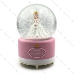 گوی برفی موزیکال بزرگ طرح دختر و گربه