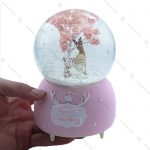 گوی برفی موزیکال طرح درخت صورتی