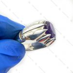 انگشتر نقره دست ساز ساده آمتیست