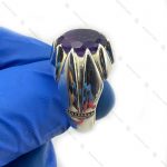 انگشتر نقره دست ساز ساده آمتیست