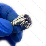 انگشتر نقره دست ساز ساده آمتیست