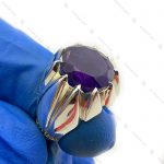 انگشتر نقره دست ساز ساده آمتیست