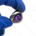 انگشتر نقره دست ساز ساده آمتیست