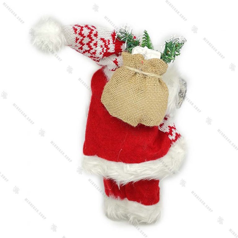 عروسک بابانوئل پلیور طوسی سایز کوچک