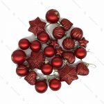 پکیج مربعی آویز کریسمس طرح دار قرمز اکلیلی