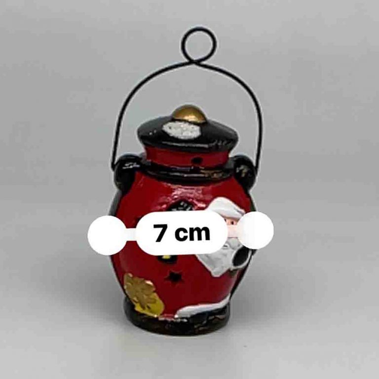 آویز سفالی کریسمس مدل فانوس