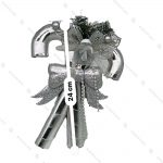 آویز کریسمس مدل عصا و پاپیون نقره ای