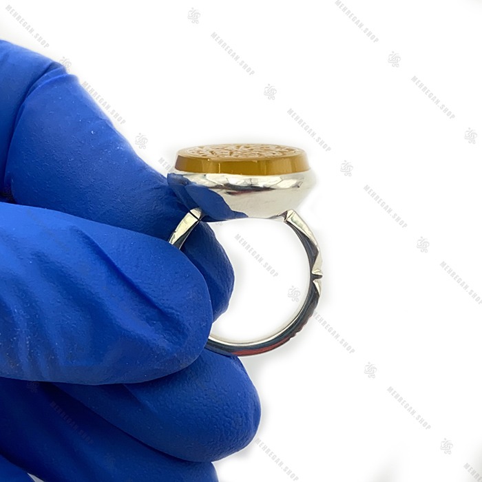 انگشتر نقره دست ساز عقیق زرد سیدالشهدا