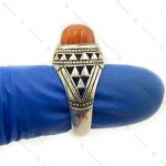 انگشتر عقیق دست ساز رکاب مثلثی