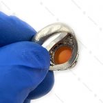 انگشتر عقیق دست ساز رکاب مثلثی