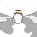 انگشتر عقیق سرخ مخراج کاری شده