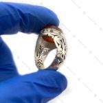 انگشتر عقیق سرخ مخراج کاری شده