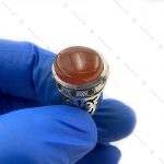 انگشتر عقیق سرخ مخراج کاری شده