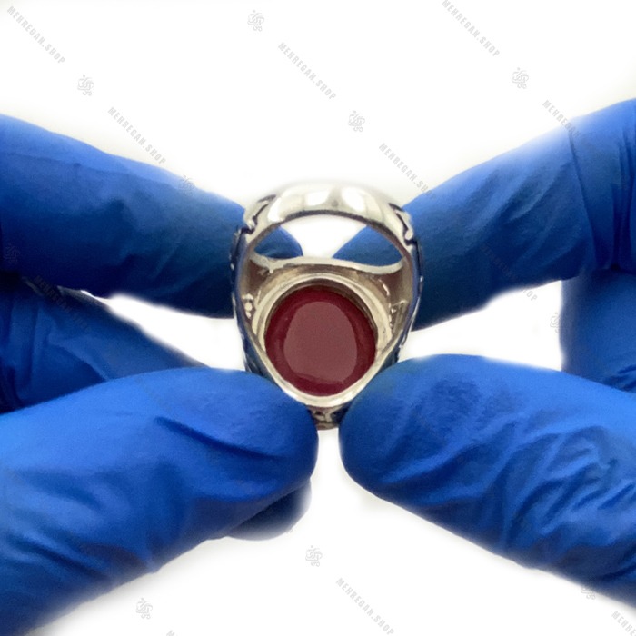انگشتر نقره دست ساز ساده عقیق سرخ