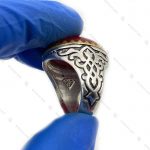 انگشتر نقره دست ساز ساده عقیق سرخ