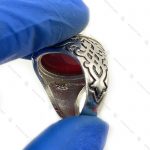 انگشتر نقره دست ساز ساده عقیق سرخ