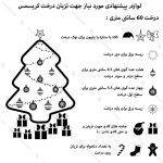 درخت کریسمس مدل برگ سوزنی تزیین شده