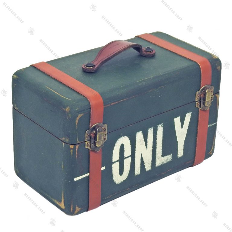 جعبه چوبی بسیار کوچک طرح چمدان سرمه ای