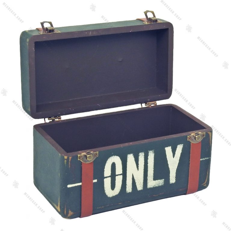 جعبه چوبی بسیار کوچک طرح چمدان سرمه ای