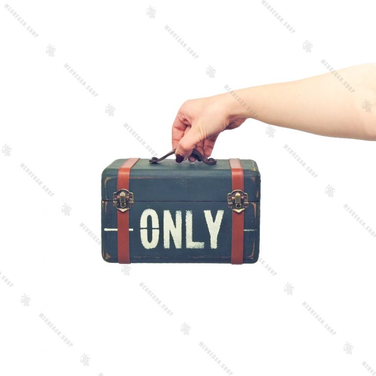 جعبه چوبی بسیار کوچک طرح چمدان سرمه ای