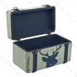 جعبه دکوری چوبی بسیار کوچک طرح چمدان سفید