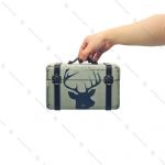 جعبه دکوری چوبی بسیار کوچک طرح چمدان سفید