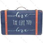 چمدان چوبی دکوری سایز بزرگ مشکی طرح کلاسیک