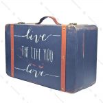 چمدان چوبی دکوری سایز بزرگ مشکی طرح کلاسیک