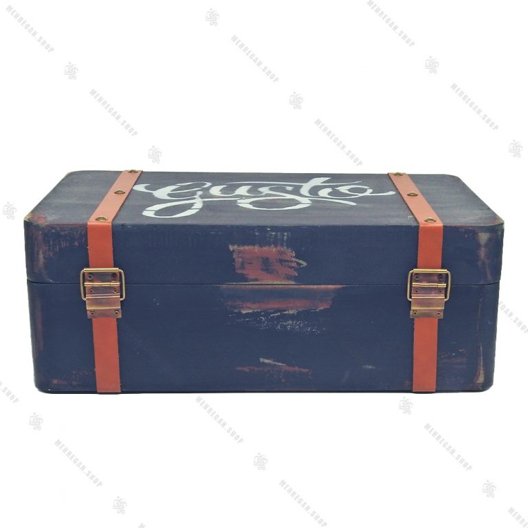 چمدان چوبی دکوری سایز متوسط مشکی