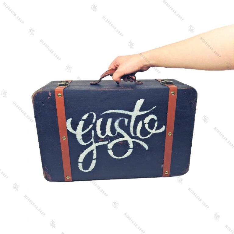 چمدان چوبی دکوری سایز متوسط مشکی