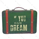 چمدان چوبی دکوری سایز کوچک سبز کله غازی