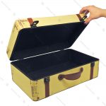 چمدان چوبی دکوری سایز متوسط کرم طرح آنتیک