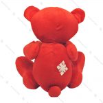 عروسک پولیشی خرس قلب دار قرمز