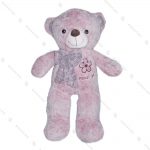 عروسک خرس پاپیون چارخونه بنفش