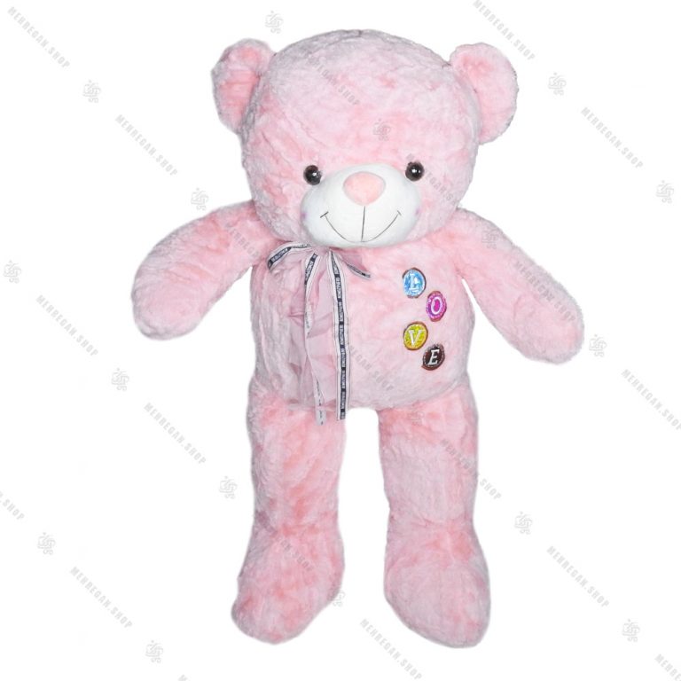 عروسک پولیشی خرس صورتی یک متری