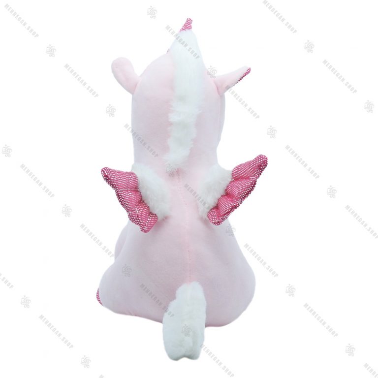 عروسک یونیکورن نشسته بالدار صورتی