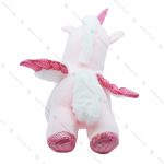 عروسک پولیشی یونیکورن خوابیده قلب دار صورتی