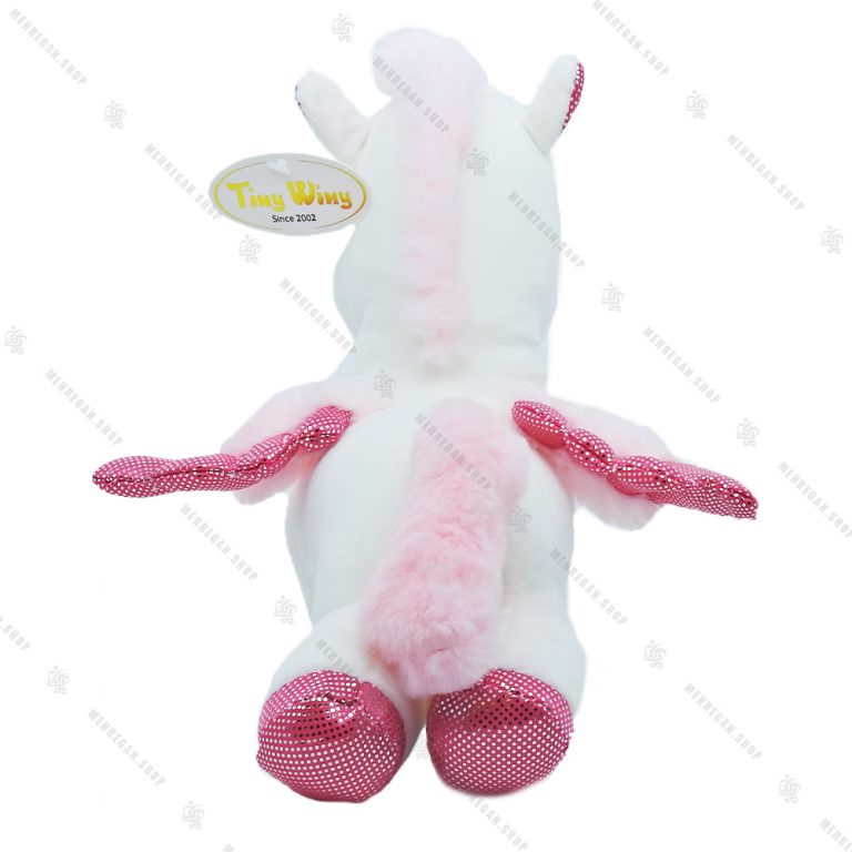 عروسک یونیکورن طرح نشسته سفید