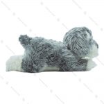 عروسک پولیشی سگ خوابیده فرفری طوسی